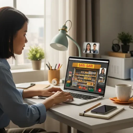 OFW Woman Managing Remotely a Small Business in Philippines