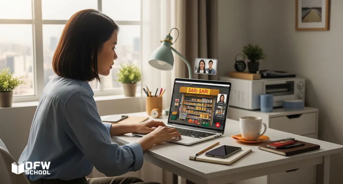 OFW Woman Managing Remotely a Small Business in Philippines